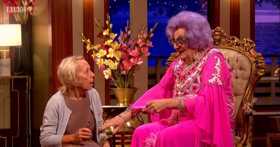 With Dame Edna